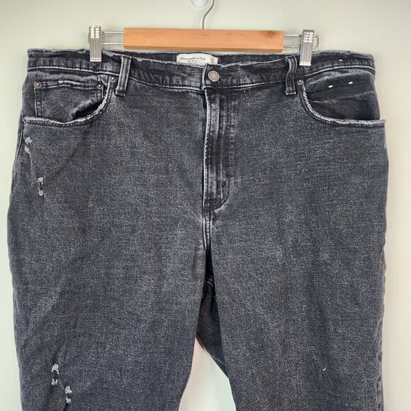 Abercrombie & Fitch The Skinny High Rise Jeans 18/34R Plus Size Black Denim - Picture 3 of 7